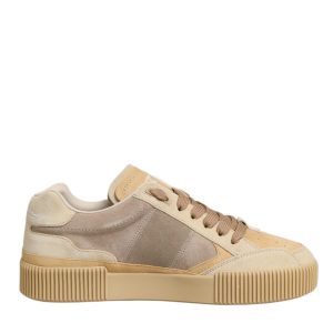 Beige Leather Miami Low Top Sneakers Men Shoes