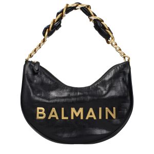 Balmain Black Leather Shoulder Bag